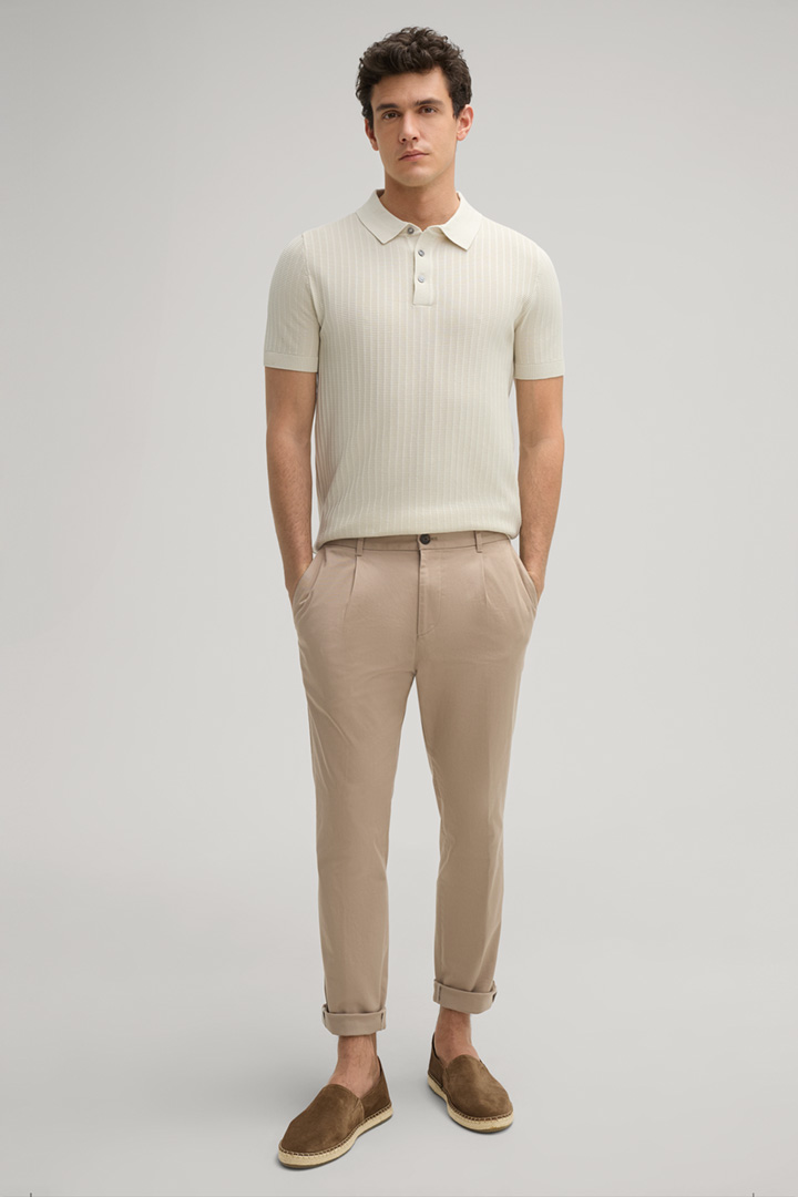 Strick-Poloshirt Mauron in Offwhite