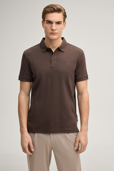 Primo polo shirt in dark brown