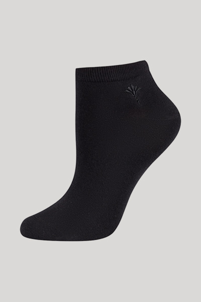 Leads to product detail page "2-pack of for your daily glam sneaker socks in black/black patterned"