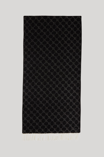 Fabio Patterned Knitted Scarf in Black
