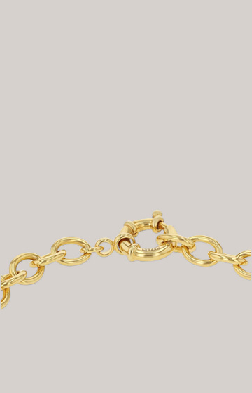 Bracelet with logo pendant in gold