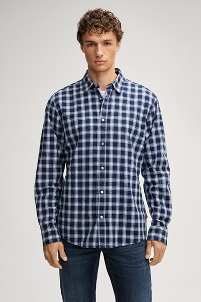 Hanck Shirt in Dark Blue/White Check
