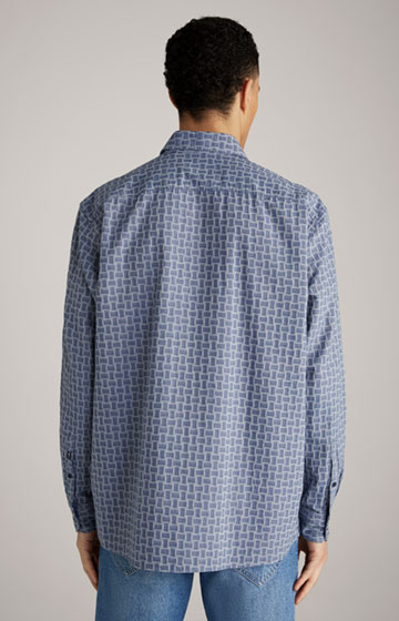 Bawełniana koszula Hale w kolorze niebieskim w deseń