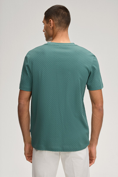 T-Shirt Enrique in Grün strukturiert
