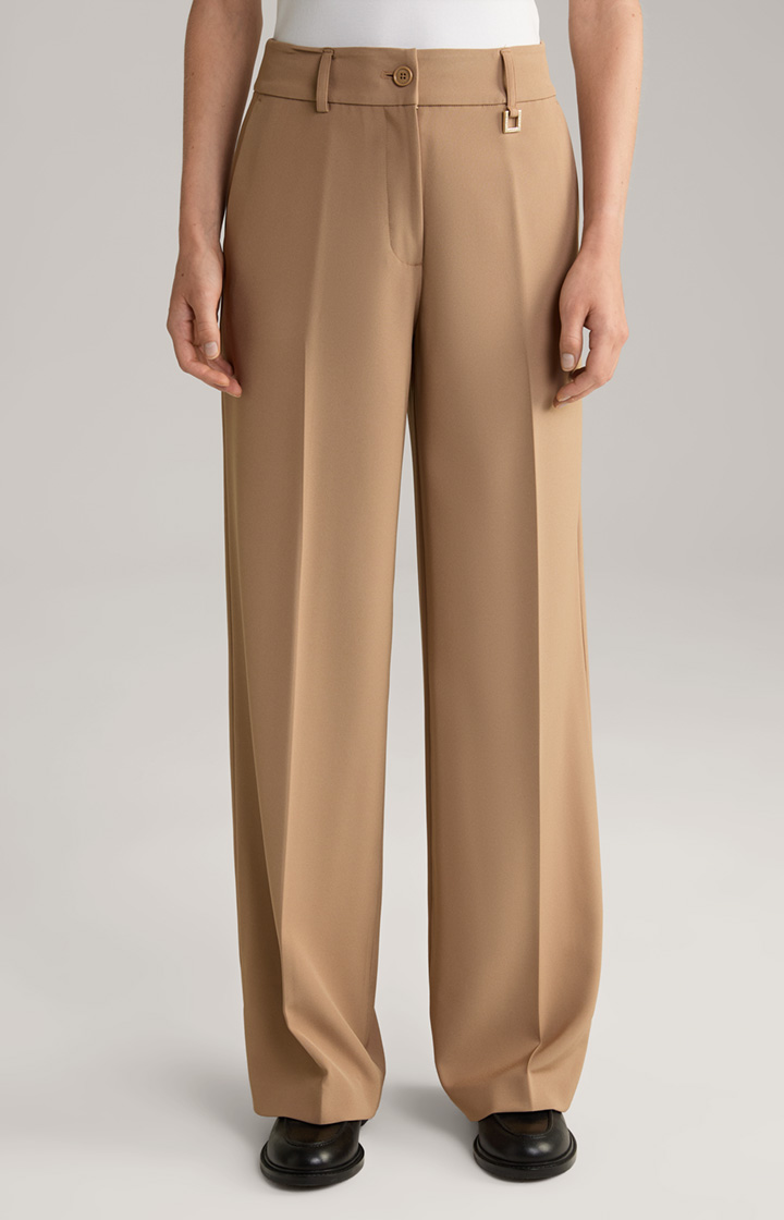 Crêpe Trousers in Light Brown