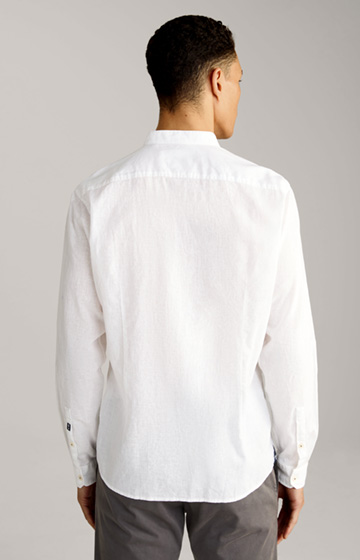 Hedde Linen and Cotton Shirt in White