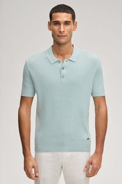 Poloshirt Willo in Salbei gerippt