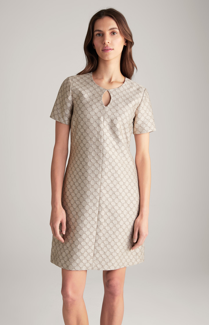 Jacquard Dress in a Beige Pattern