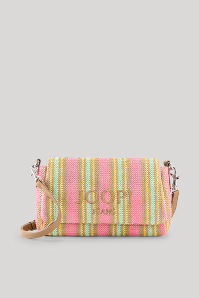 Leads to product detail page "Istria gal shoulder bag in rose and mint stripes"
