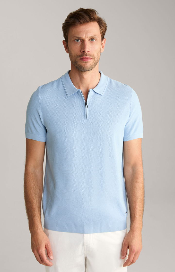 Bawełniana koszulka polo Vancro w kolorze jasnoniebieskim