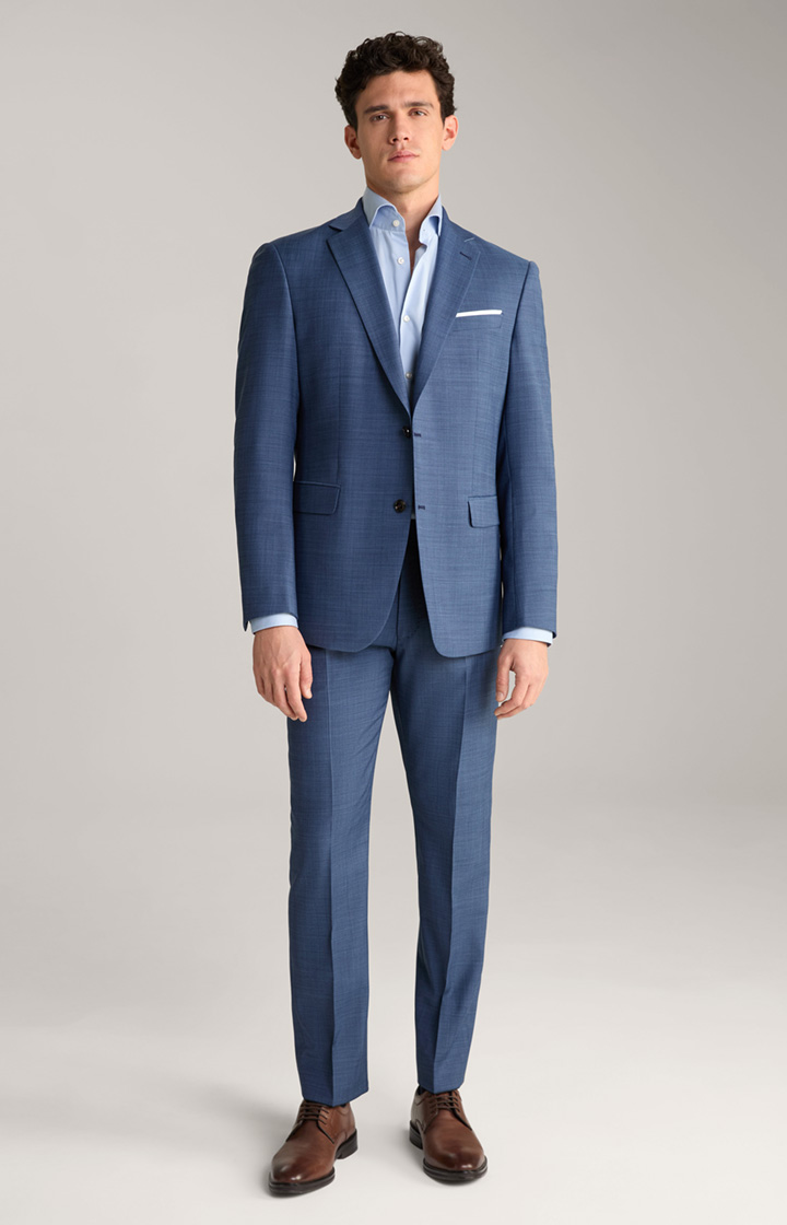 Brad Modular Suit Trousers in Blue Textured
