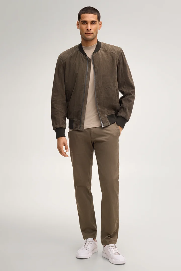 Leads to product detail page "Bokston leather jacket in olive"