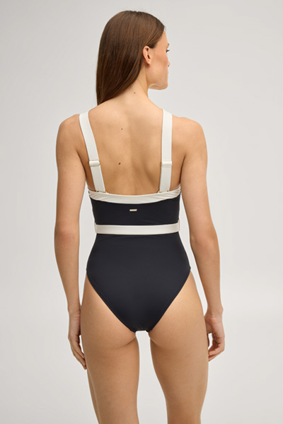 Badeanzug in Schwarz/Weiß