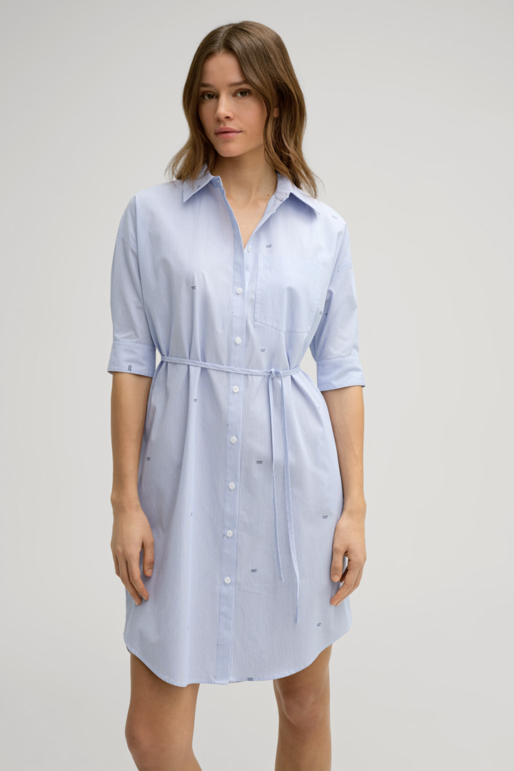 Dua Shirt Dress in Light Blue/White Stripes