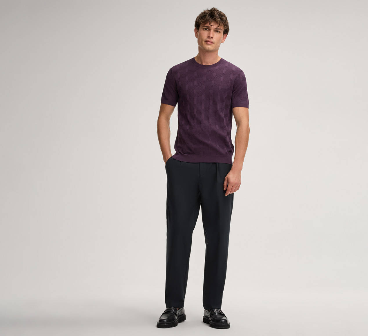 JOOP! presents the product Mailon Knitted Shirt in Purple from the category T-Shirts & Sweatshirts