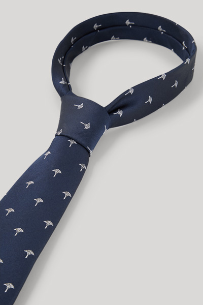 Krawatte in Navy gemustert