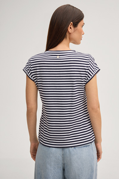 T-Shirt Tulia in Navy/Weiß gestreift