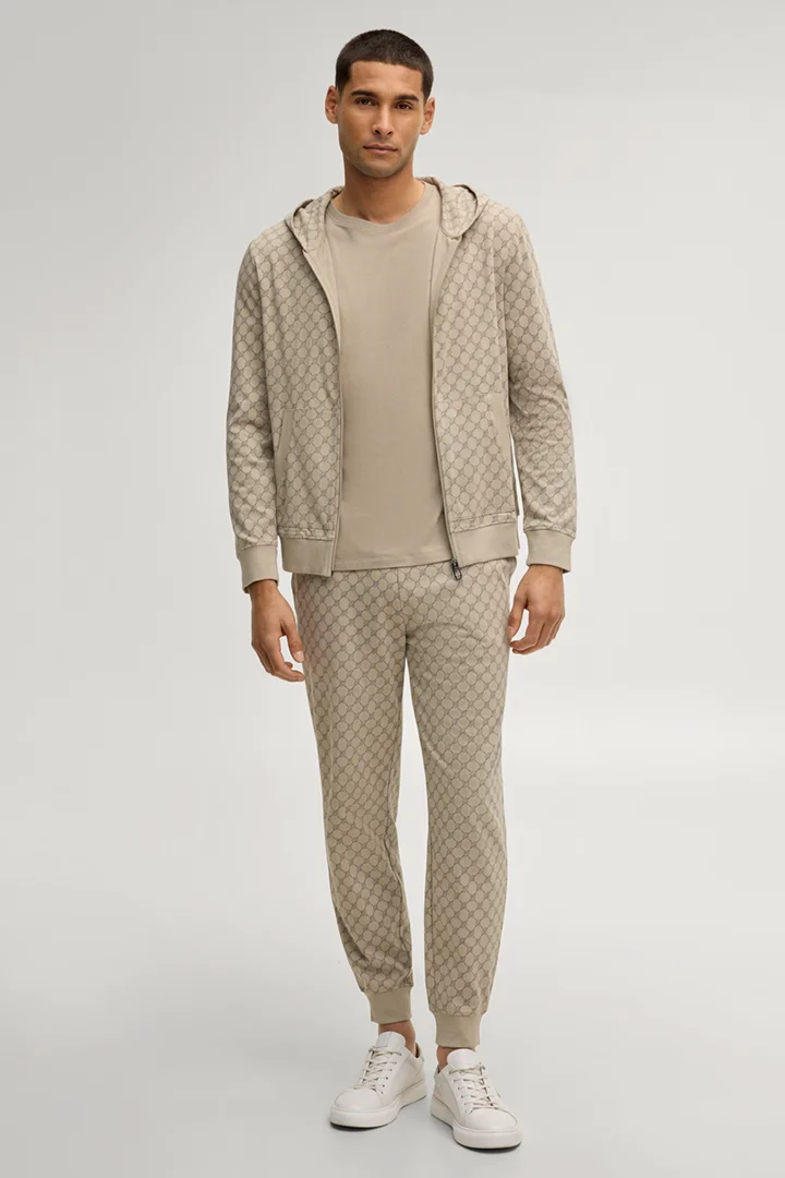 Leads to product detail page "Cornflower Beige Hooded Sweatshirt Jacket"