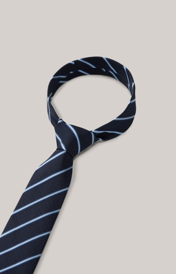 Silk Tie in Dark Blue, patterned