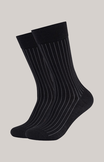 2er-Pack Business-Socken in Schwarz