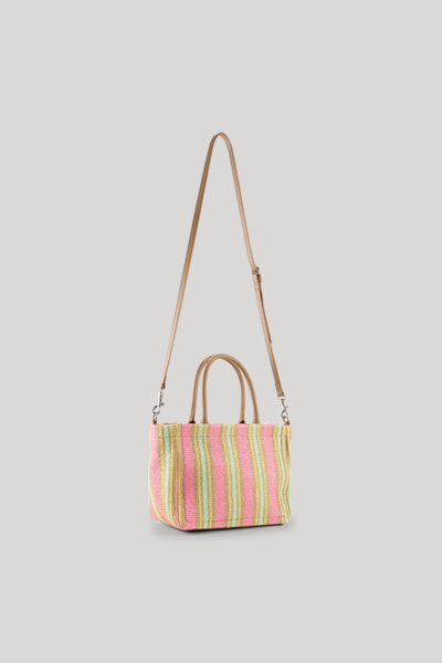 Leads to product detail page "Istria yvette shopper bag in rose and mint stripes"