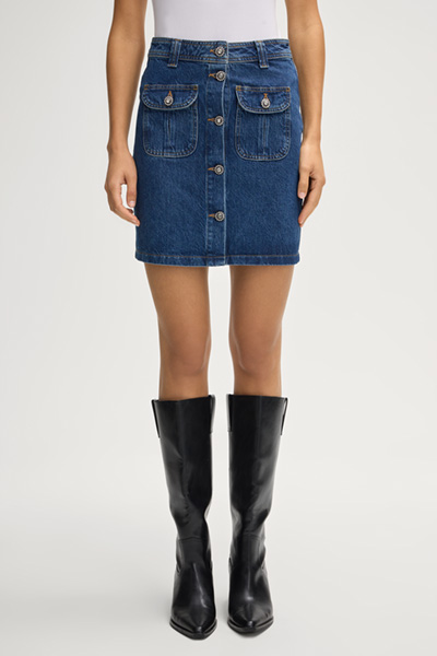 Rosa Jeans Skirt in Denim Blue