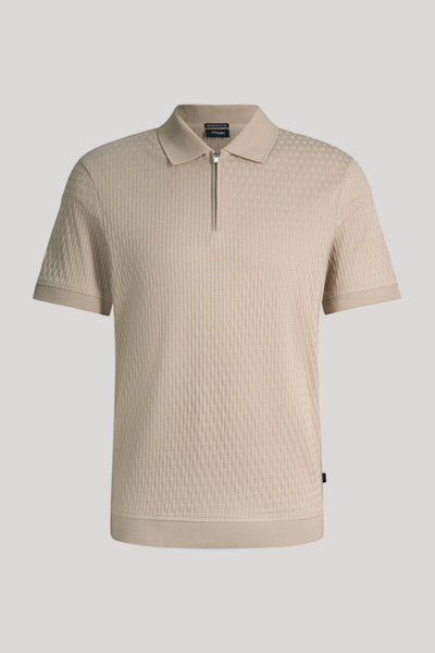 Franciscojose zip polo shirt in structured beige