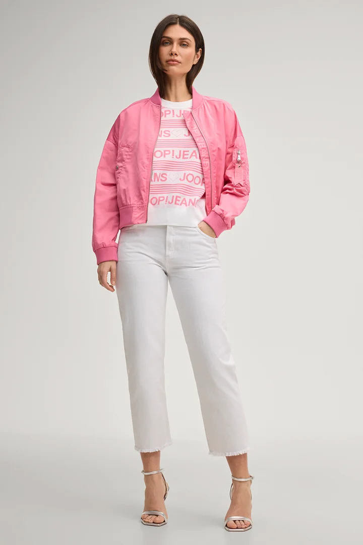 Führt zu Produktdetailseite „Strick-Shirt Karie in Rosa/Weiß gemustert"