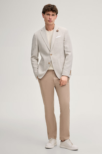 Sakko Hoverest in Beige kariert