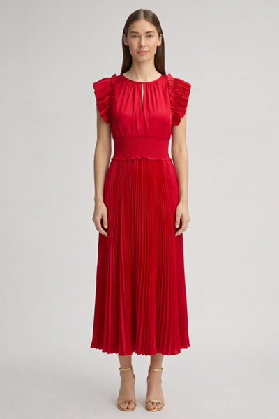 Führt zu Produktdetailseite „Plisseekleid Dilia in Rot"