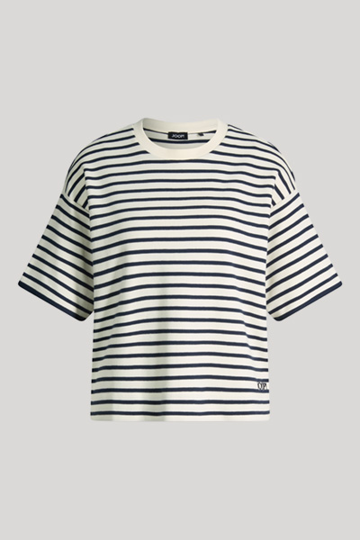T-Shirt Tricia in Navy/Creme gestreift