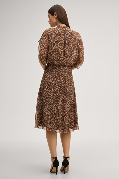 Dalisha dress in beige/brown leopard print
