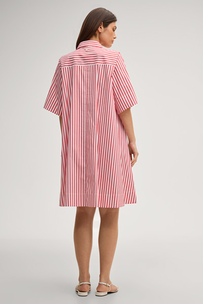 Hemdblusenkleid Doresa in Rot/ Weiß gestreift