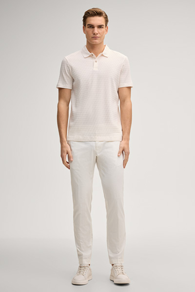 Poloshirt Jorge in Offwhite strukturiert