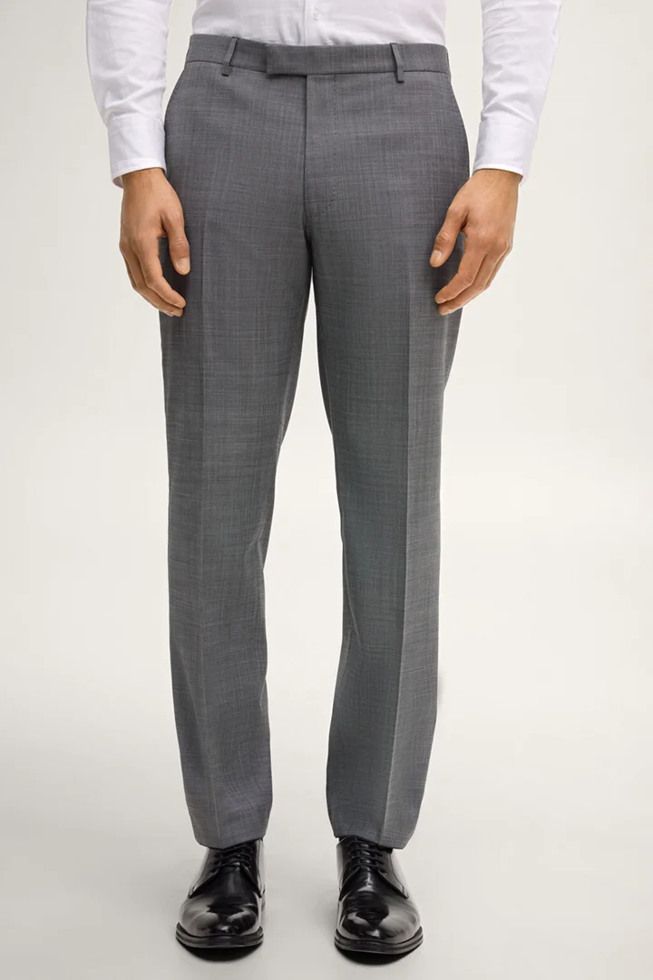 Leads to product detail page "Brad Modular Suit Trousers in Grey Textured"
