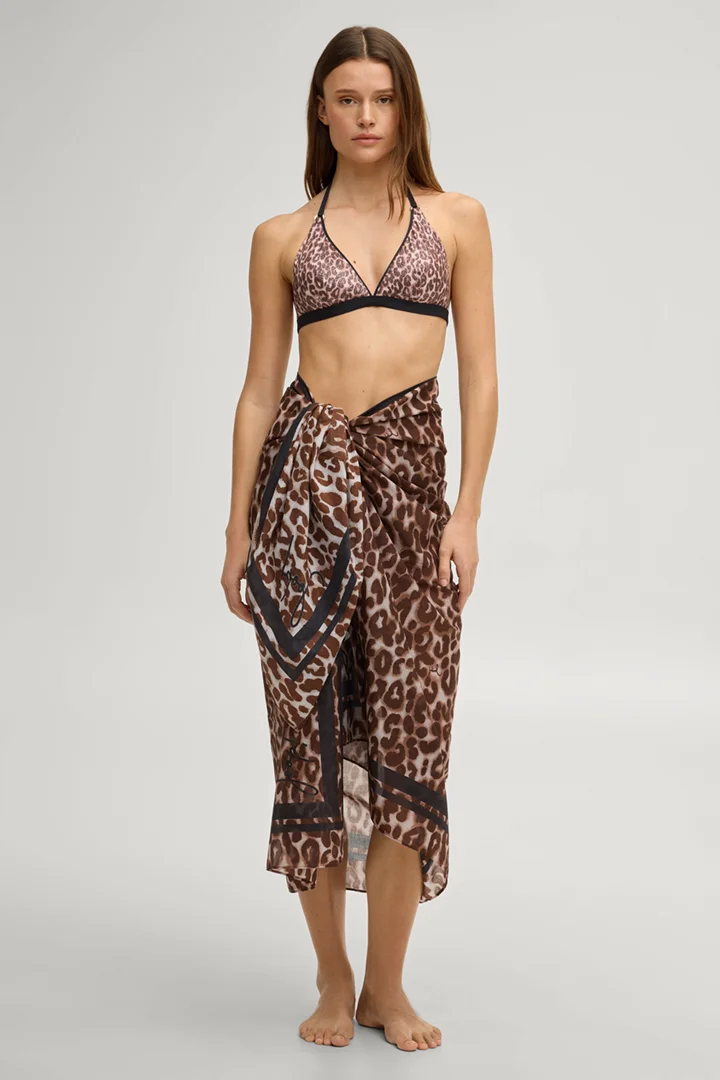 Führt zu Produktdetailseite „Pareo Leopard Beach in Braun Animalprint"