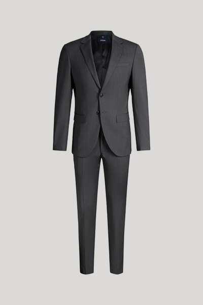 Leads to product detail page "Damon-gun suit in charcoal grey"