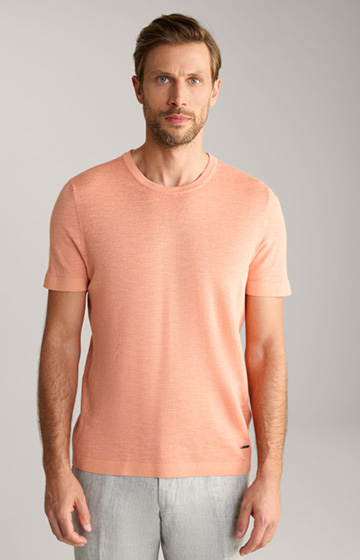 Leinenmix-T-Shirt Maroso in Orange