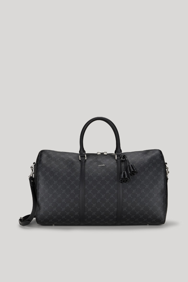 Leads to product detail page "Cortina Aurora Cornflower Weekender in Black"