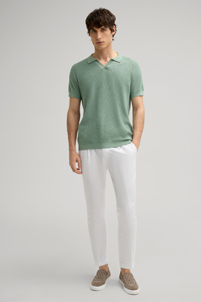 Magno Knitted Polo Shirt in Light Green