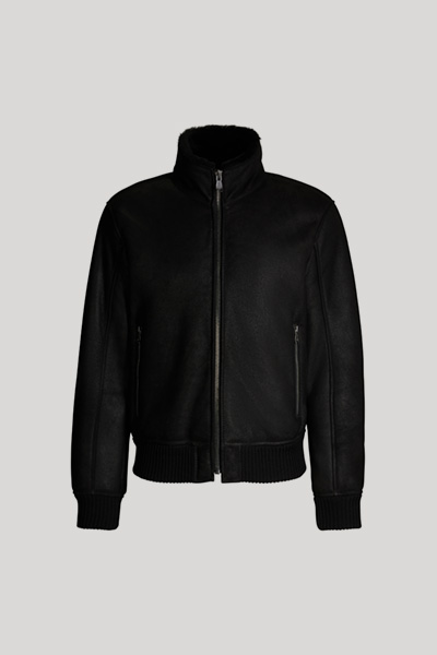 Razor Shearling Leather Jacket in Black