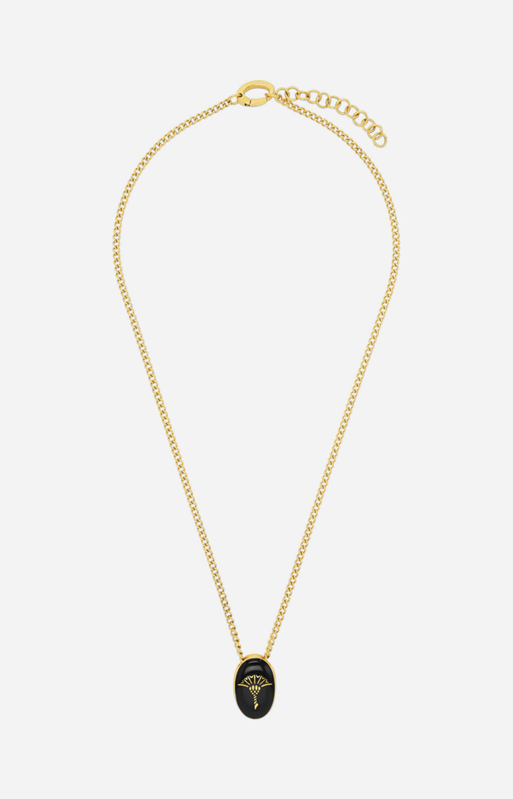 Enamel Black Necklace in Gold/Black