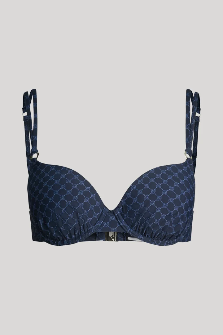 Leads to product detail page "Ironed bikini top in navy"