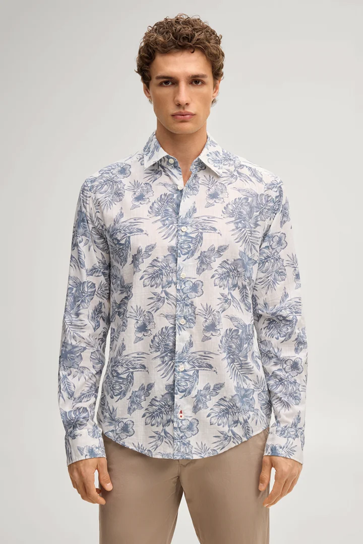 Führt zu Produktdetailseite „Hemd Hansen in Offwhite gemustert"