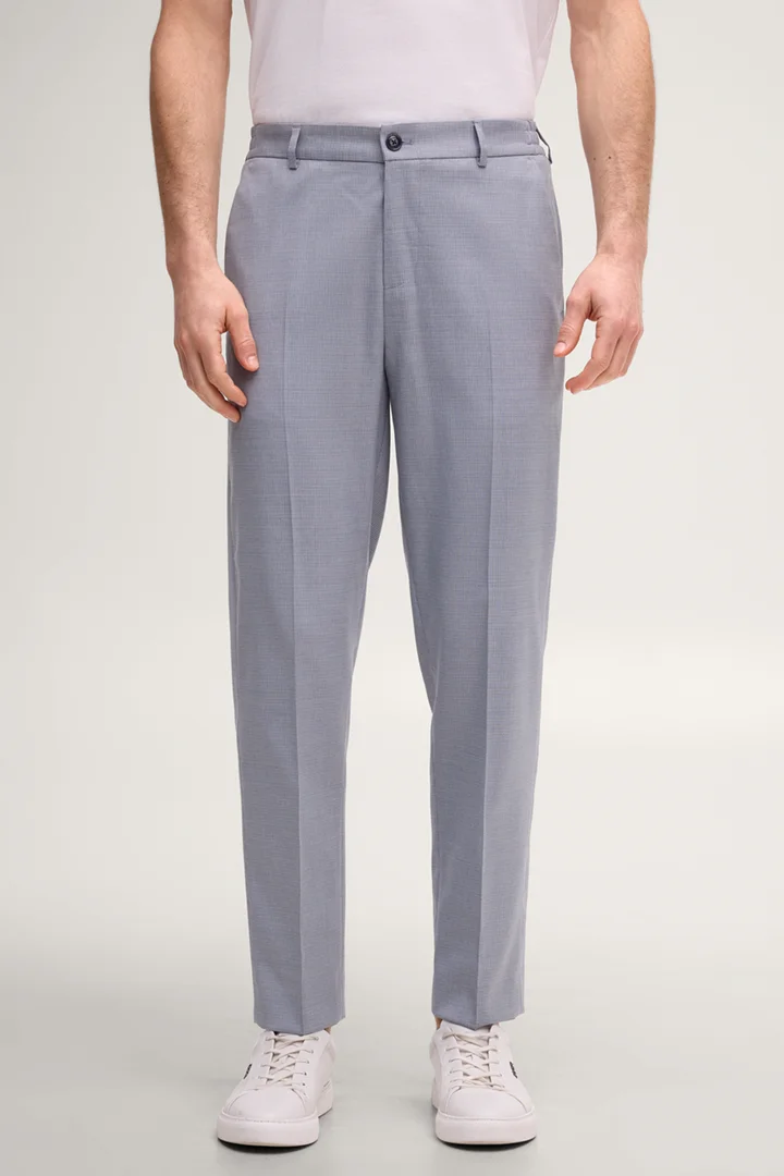 JOOP! präsentiert das Produkt Baukasten Anzughose River in Hellblau kariert aus der Kategorie Hosen & Chinos