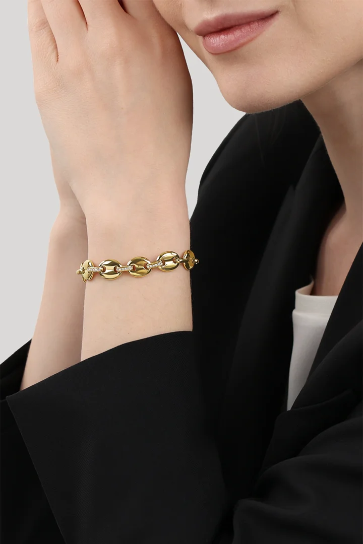 Führt zu Produktdetailseite „Armband mit Preciosa in Gold"