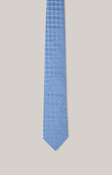 Krawat jedwabny w kolorze jasnoniebieskim we wzór