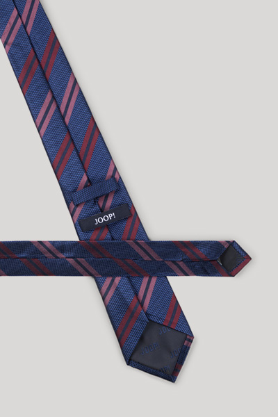 Satin-Krawatte in Navy/Bordeaux gestreift