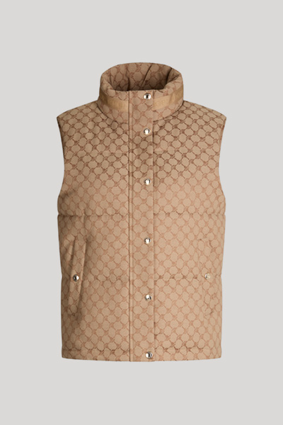 Quilted Waistcoat in a Beige Pattern