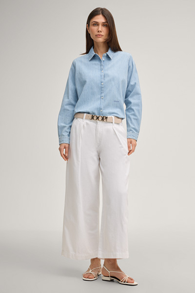 Urmina denim blouse in light washed denim blue